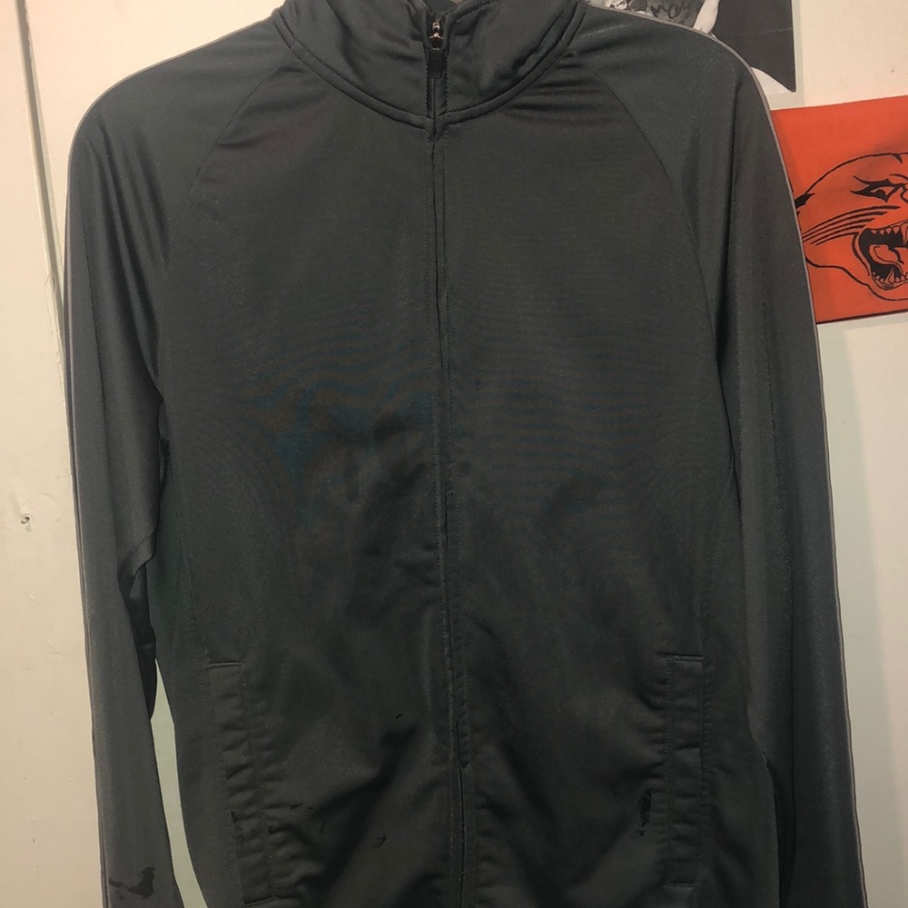 Gray zip up
